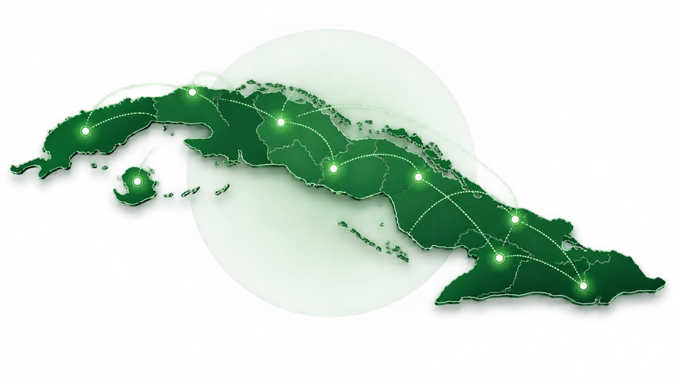 Mapa de Cuba con nuestros puntos de entrega